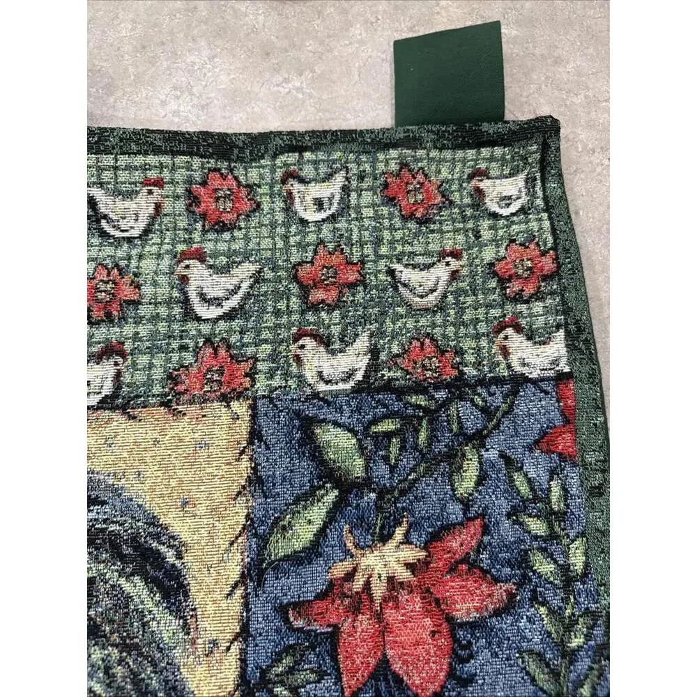 VTG Susan Winget Tapestry Wall Decor Roosters Hens Sunflowers Country Farmhouse